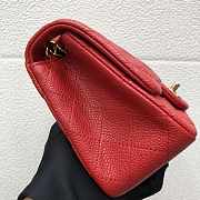  Chanel A35200 Mini Flap Bag 17cm Grained Calfskin Red Gold  - 3