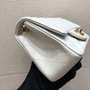  Chanel A35200 Mini Flap Bag 17cm Grained Calfskin White Gold - 2