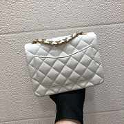  Chanel A35200 Mini Flap Bag 17cm Grained Calfskin White Gold - 5