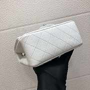  Chanel A35200 Mini Flap Bag 17cm Grained Calfskin White Silver - 2