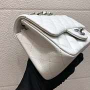  Chanel A35200 Mini Flap Bag 17cm Grained Calfskin White Silver - 3