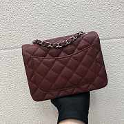 Chanel A35200 Mini Flap Bag 17cm Grained Calfskin Wine Red Silver - 6