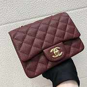 Chanel A35200 Mini Flap Bag 17cm Grained Calfskin Wine Red Gold - 5