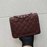 Chanel A35200 Mini Flap Bag 17cm Grained Calfskin Wine Red Gold - 6