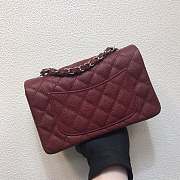 Chanel A69900 Mini Flap Bag Grained Calfskin Wine Red Silver Size 12 × 20 × 6 cm - 4
