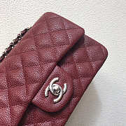 Chanel A69900 Mini Flap Bag Grained Calfskin Wine Red Silver Size 12 × 20 × 6 cm - 6