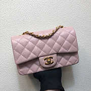 Chanel A69900 Mini Flap Bag Grained Calfskin Pink Gold Size 12 × 20 × 6 cm - 1