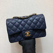  Chanel A69900 Mini Flap Bag Grained Calfskin Navy Blue Gold Size 12 × 20 × 6 cm  - 1