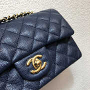 Chanel A69900 Mini Flap Bag Grained Calfskin Navy Blue Gold Size 12 × 20 × 6 cm  - 6