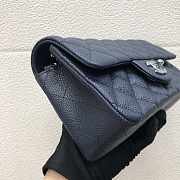 Chanel A69900 Mini Flap Bag Grained Calfskin Navy Blue Silver Size 12 × 20 × 6 cm - 2