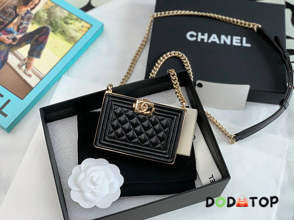 Chanel Cl Boy Minaudiere Black Size 7.5 x 11 x 2.4 cm - 1