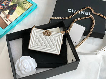 Chanel Cl Boy Minaudiere White Size 7.5 x 11 x 2.4 cm