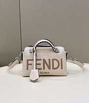 Fendi By The Way Mini White Leather Small Boston Bag Size 12.5 x 9.5 x 21 cm - 1