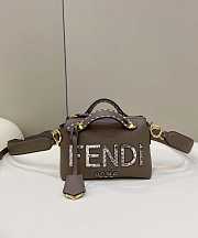 Fendi By The Way Mini Gray Leather Small Boston Bag Size 12.5 x 9.5 x 21 cm - 1