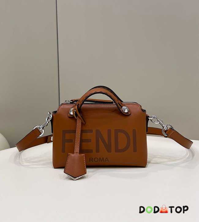 Fendi By The Way Mini Brown Leather Small Boston Bag Size 12.5 x 9.5 x 21 cm - 1