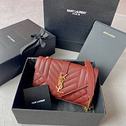 YSL Envelope Small Red Bag Size 21 x 13 x 6 cm - 1