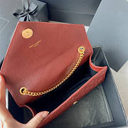 YSL Envelope Small Red Bag Size 21 x 13 x 6 cm - 3