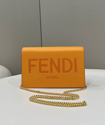 Fendi Chain Bag Yellow Size 20 x 6 x 13 cm