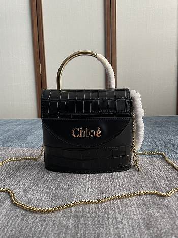 Chloe Small Aby Lock Handbag Black Size 16.5 x 7 x 15 cm