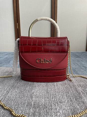 Chloe Small Aby Lock Handbag Red Size 16.5 x 7 x 15 cm