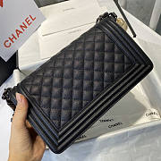 Chanel Grained Calfskin Leboy Medium Black Hardware Size 25 cm - 4