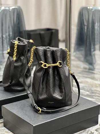 YSL Le Maillon Hook Bucket Bag Black Size 19 × 27 × 12 cm