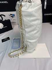 Chanel 22 Backpack Shiny Calfskin White Gold Size 51 × 40 × 9 cm - 3