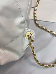 Chanel 22 Backpack Shiny Calfskin White Gold Size 51 × 40 × 9 cm - 5