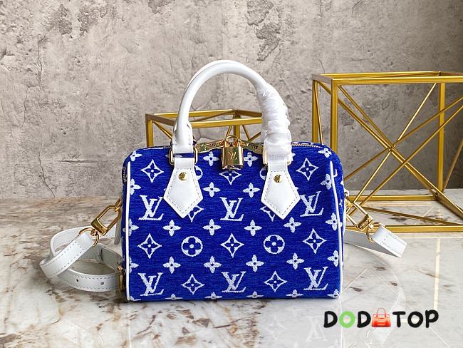 Louis Vuitton LV M20751 Blue Denim Pillow Bag Speedy Size 20.5 x 13.5 x 12 cm - 1