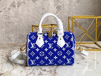 Louis Vuitton LV M20751 Blue Denim Pillow Bag Speedy Size 20.5 x 13.5 x 12 cm