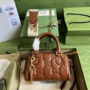 Gucci GG Matelassé Leather Chain Shoulder Bag Brown Size 19 x 13 x 11 cm - 6