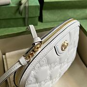 Gucci Matelassé Leather Shoulder Bag White Size 23.5 x 19 x 8 cm - 3
