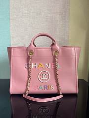 Chanel Calfskin Leather Shopping Bag Pink Size 30 x 50 x 22 cm - 1