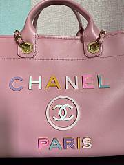 Chanel Calfskin Leather Shopping Bag Pink Size 30 x 50 x 22 cm - 3