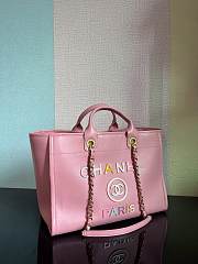 Chanel Calfskin Leather Shopping Bag Pink Size 30 x 50 x 22 cm - 6