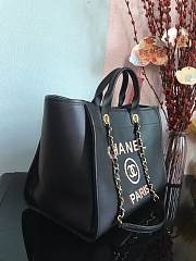 Chanel Calfskin Leather Shopping Bag Black Size 30 x 50 x 22 cm - 3