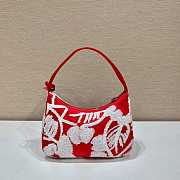  Prada 1NE515 Re-Edition 2000 Embroidered Drill Mini Bag Red White Size 22 cm - 3