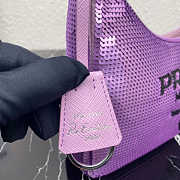 Prada 1NE515 Re-Edition 2000 Sequined Re-Nylon Mini-Bag Purple Size 22 cm - 3