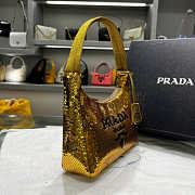  Prada 1NE515 Re-Edition 2000 Sequined Re-Nylon Mini-Bag Gold Size 22 cm - 3