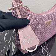 Prada 1NE515 Satin Mini-Bag With Artificial Crystals Pink Size 22 cm - 4