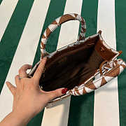 Prada 1BA354 Small Prada Symbole Jacquard Fabric Handbag Tan White Size 28 cm - 6