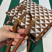 Prada 1BA354 Small Prada Symbole Jacquard Fabric Handbag Tan White Size 28 cm - 5