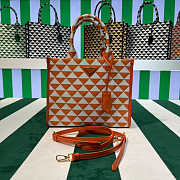 Prada 1BA354 Small Prada Symbole Jacquard Fabric Handbag Orange White Size 22 cm - 1