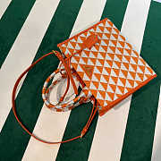 Prada 1BA354 Small Prada Symbole Jacquard Fabric Handbag Orange White Size 22 cm - 6
