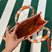Prada 1BA354 Small Prada Symbole Jacquard Fabric Handbag Orange White Size 22 cm - 5