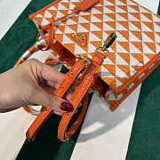 Prada 1BA354 Small Prada Symbole Jacquard Fabric Handbag Orange White Size 22 cm - 4