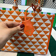 Prada 1BA354 Small Prada Symbole Jacquard Fabric Handbag Orange White Size 22 cm - 2