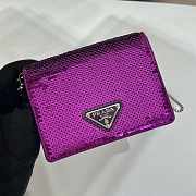 Prada Cardholder With Shoulder Strap And Sequins 1MR024 Purple Size 18 cm - 6