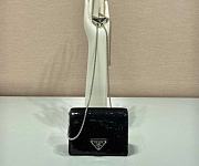 Prada Cardholder With Shoulder Strap And Sequins 1MR024 Black Size 18 cm - 1