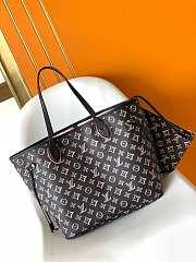 Louis Vuitton Neverfull Buci Box Black MM Bag Size 32 x 28 x 14 cm - 5
